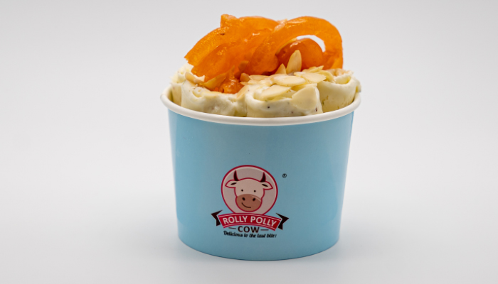 Badam Kesar Kulfi Non-Dairy Ice Cream Rolls