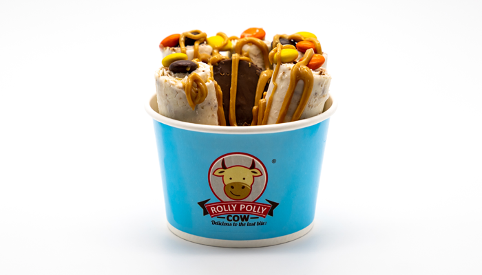 Peanut Butter Cup Ice Cream Rolls