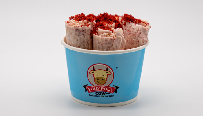 Red Velvet Cheesecake Ice Cream Rolls