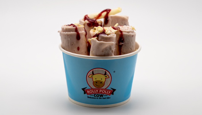 White Chocolate Raspberry Cheesecake Ice Cream Rolls